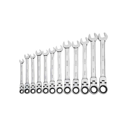 Klutch Flex Ratchet Wrench Set | 12-Pc | Metric 8mm - 19mm