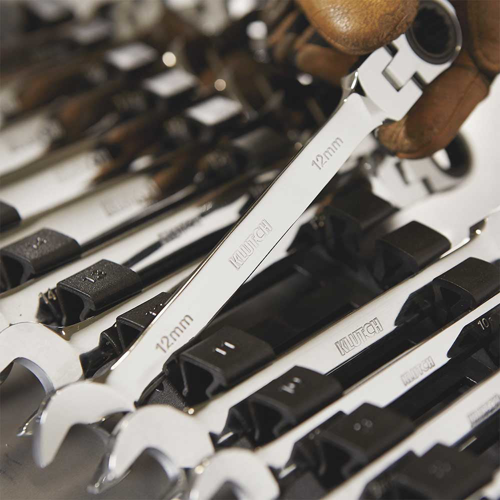 Klutch Flex Ratchet Wrench Set | 12-Pc | Metric 8mm - 19mm