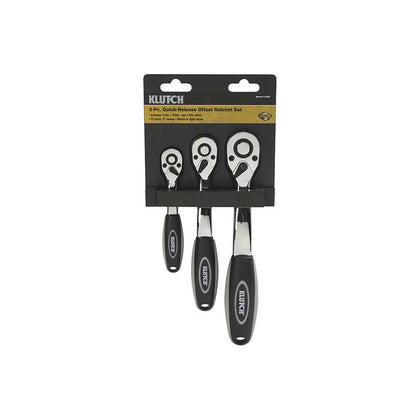 Klutch Quick-Release Offset Ratchets | 3-Pc Set