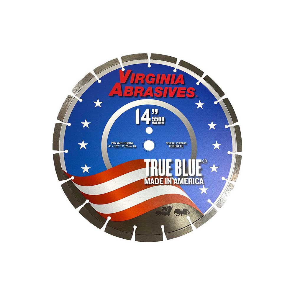 Virginia Abrasives Blade | 14-In. General Purpose Cured Concrete | 14 X .125 X 1-20mm