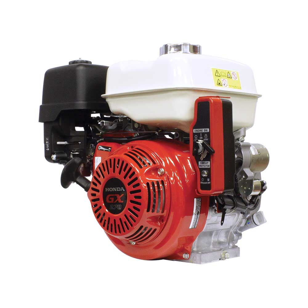 Honda | GX Series | OHV | 270cc | 4-11/64 In. Tapered, Tapped 5/16 In. | Recoil | Horizontal