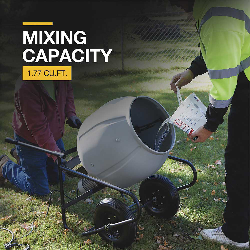 Klutch | Portable Electric Cement Mixer | 3.5 Cu.-Ft