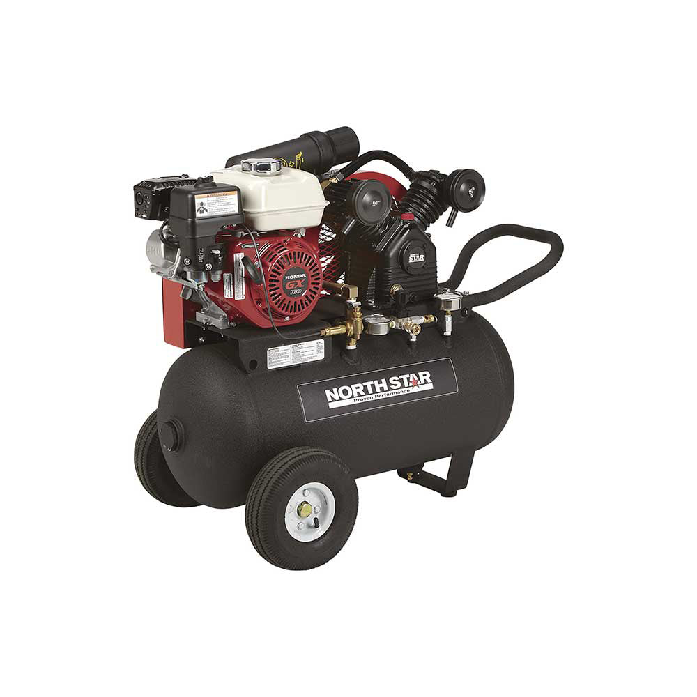NorthStar Portable Gas Powered Air Compressor | 20-Gal | 13.7 CFM @ 90 PSI | GX160