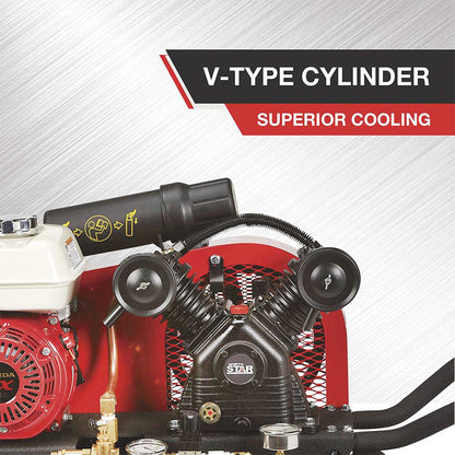 NorthStar Portable Gas Powered Air Compressor | 20-Gal | 13.7 CFM @ 90 PSI | GX160