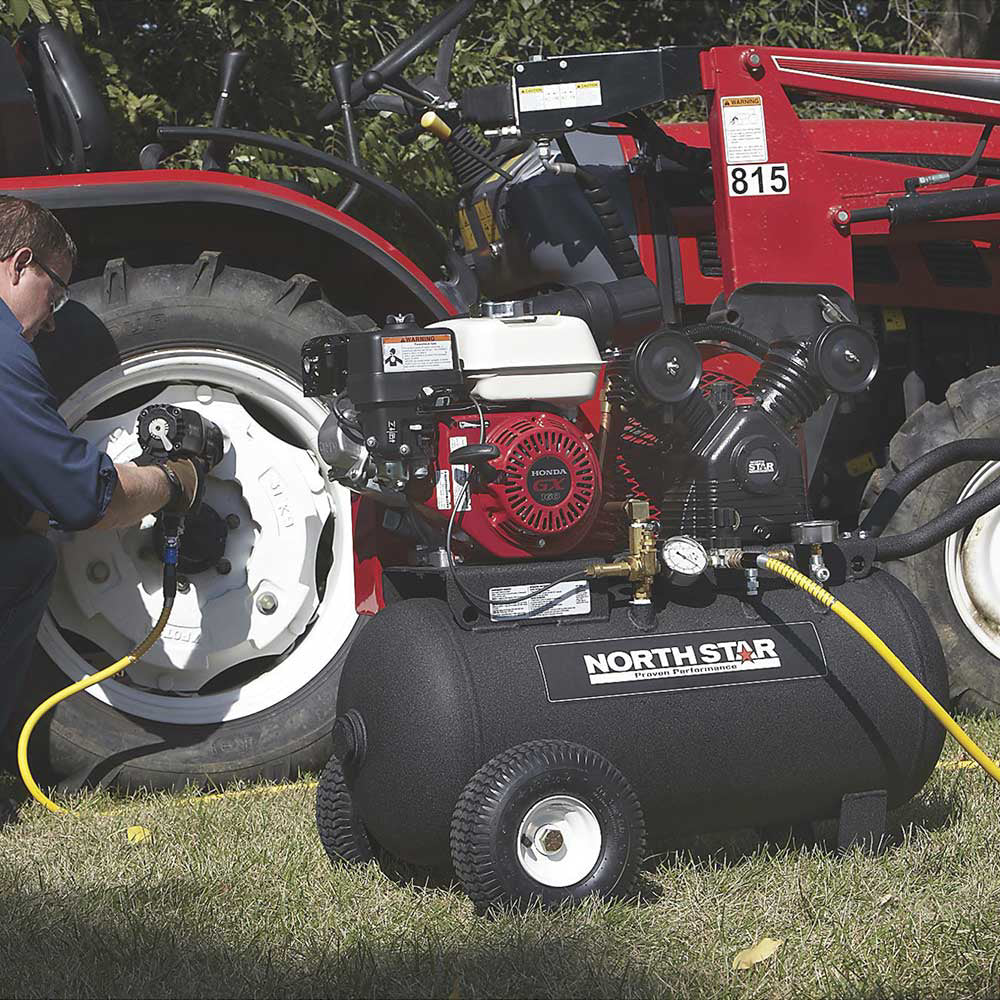NorthStar Portable Gas Powered Air Compressor | 20-Gal | 13.7 CFM @ 90 PSI | GX160