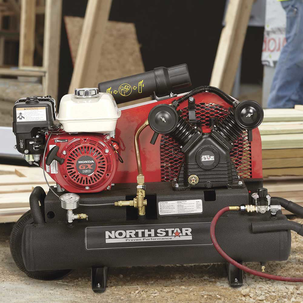 NorthStar Portable Gas Powered Air Compressor | 8-Gal | 13.7 CFM @ 90PSI | GX160