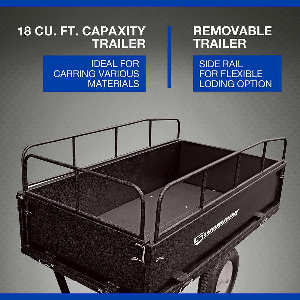 Strongway Steel ATV Trailer | 1,200-Lb. Capacity | 18 Cu. Ft.