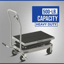 Strongway 2-Speed Hydraulic Rapid XT Lift Table Cart | 500-Lb. Capacity | 50-3/4-In. Lift Height