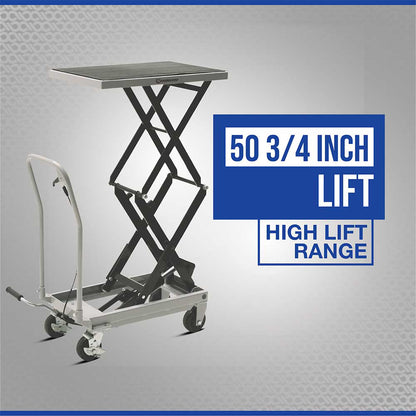 Strongway 2-Speed Hydraulic Rapid XT Lift Table Cart | 500-Lb. Capacity | 50-3/4-In. Lift Height