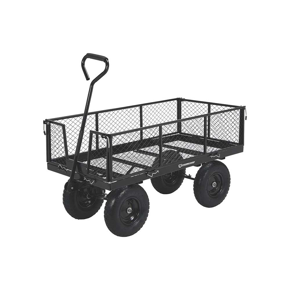 Strongway Steel Jumbo Garden Wagon | 1,400-Lb. Capacity | 50-In. X 24.1-In. X 26.75-In.