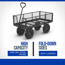 Strongway Steel Jumbo Garden Wagon | 1,400-Lb. Capacity | 50-In. X 24.1-In. X 26.75-In.