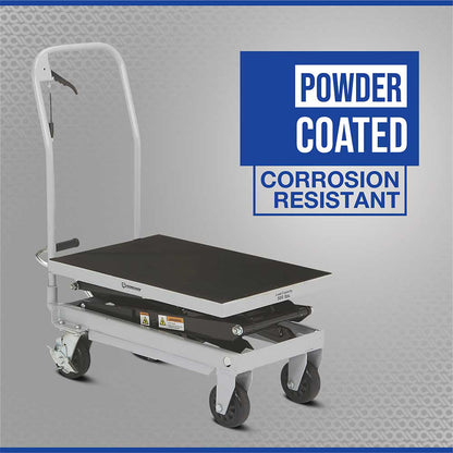 Strongway 2-Speed Hydraulic Rapid XT Lift Table Cart | 500-Lb. Capacity | 50-3/4-In. Lift Height