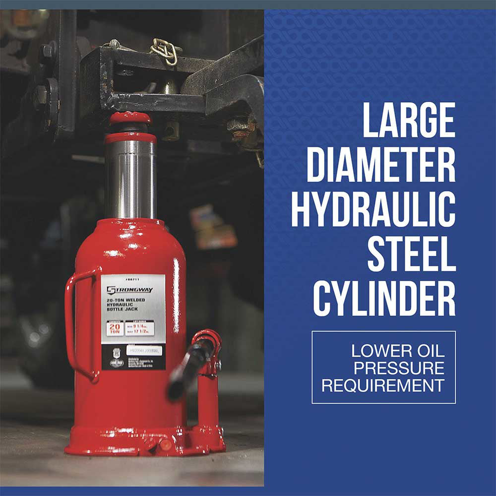 Strongway 20-Ton Hydraulic Bottle Jack with Welded Base 20-Ton Hydraulic Bottle Jack with Welded