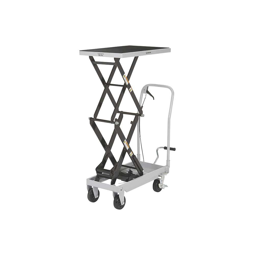 Strongway 2-Speed Hydraulic Rapid XT Lift Table Cart | 500-Lb. Capacity | 50-3/4-In. Lift Height