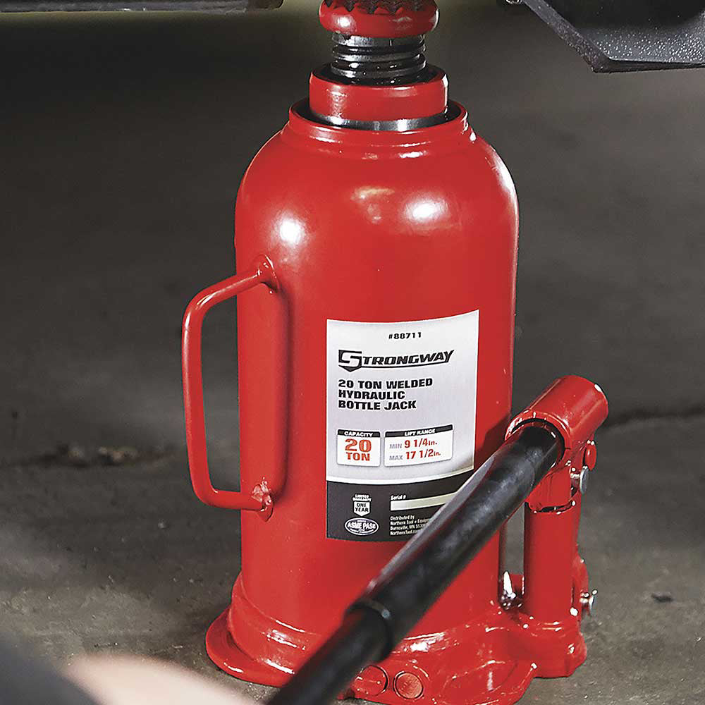 Strongway 20-Ton Hydraulic Bottle Jack with Welded Base 20-Ton Hydraulic Bottle Jack with Welded