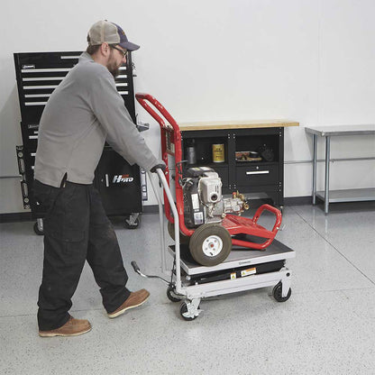 Strongway 2-Speed Hydraulic Rapid XT Lift Table Cart | 500-Lb. Capacity | 50-3/4-In. Lift Height