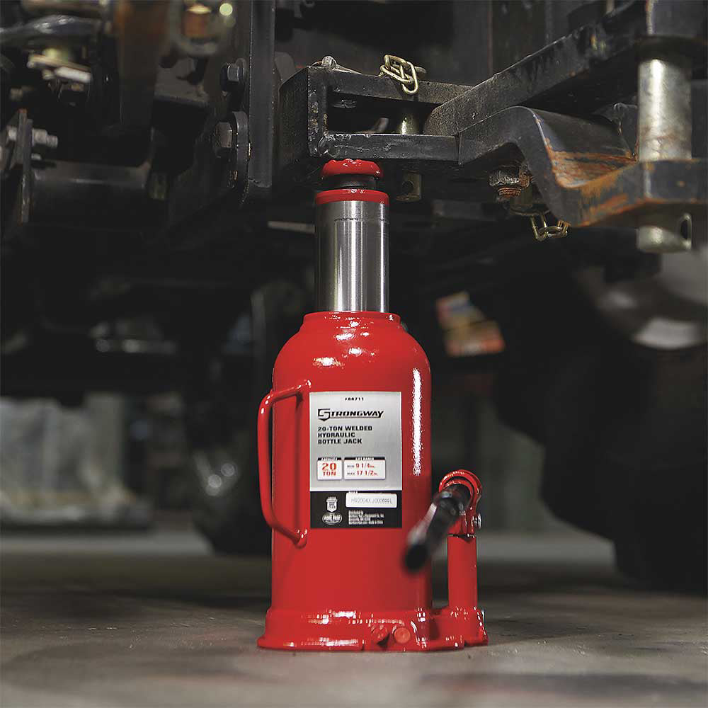 Strongway 20-Ton Hydraulic Bottle Jack with Welded Base 20-Ton Hydraulic Bottle Jack with Welded
