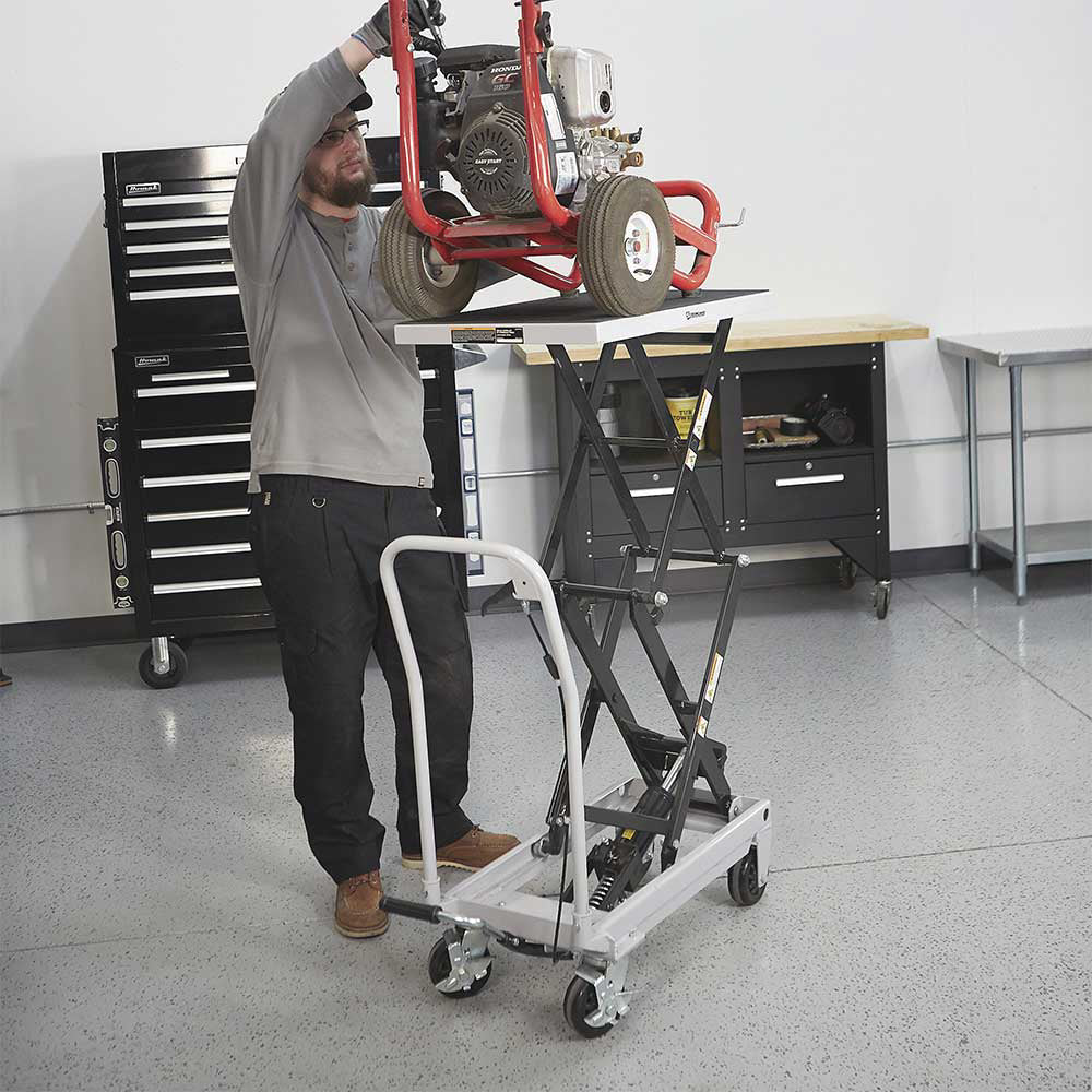 Strongway 2-Speed Hydraulic Rapid XT Lift Table Cart | 500-Lb. Capacity | 50-3/4-In. Lift Height