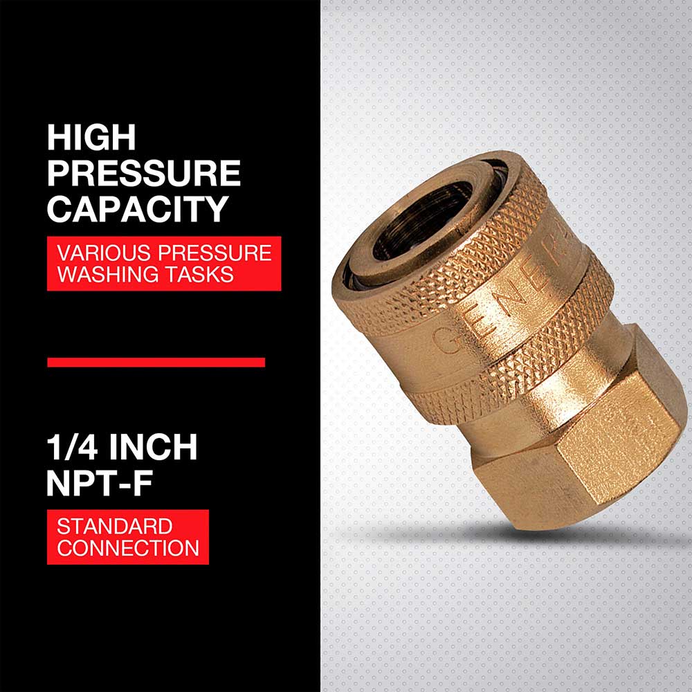 Northstar Brass Pressure Washer Quick Coupler | 5200 PSI | 6.0 GPM | 1/4-In. Npt-F