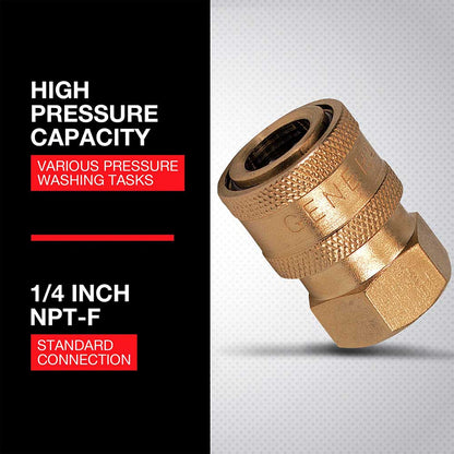 Northstar Brass Pressure Washer Quick Coupler | 5200 PSI | 6.0 GPM | 1/4-In. Npt-F