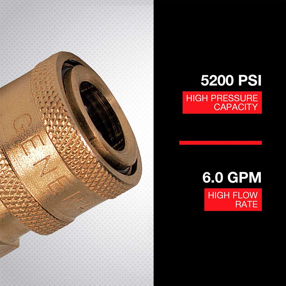 Northstar Brass Pressure Washer Quick Coupler | 5200 PSI | 6.0 GPM | 1/4-In. Npt-F