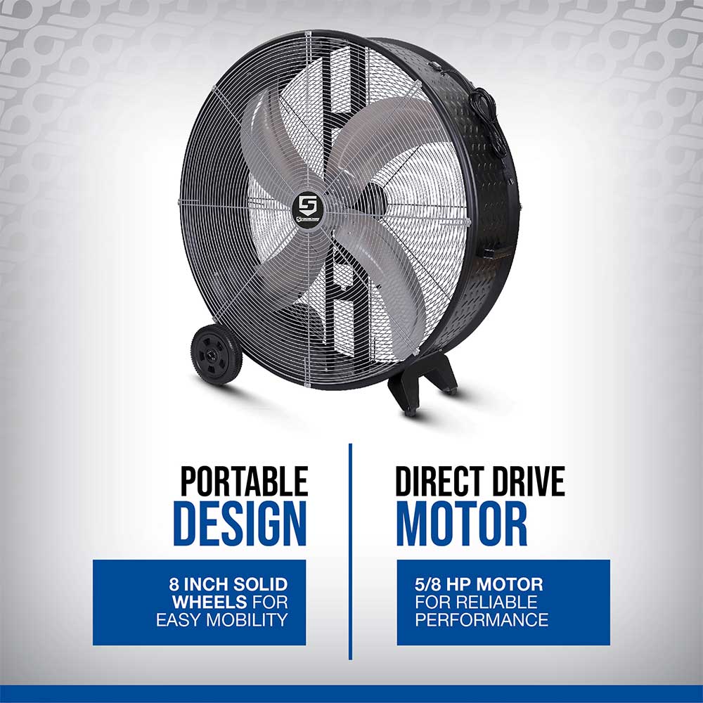 Strongway Direct Drive Drum Fan | 42-In. | 16,500 CFM | 5/8 HP