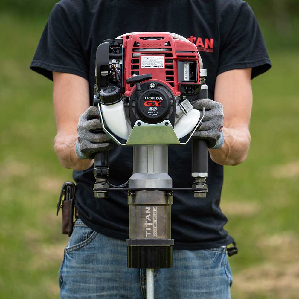 Titan Post Driver| Residential  | 2.5-In. Diameter | Gas-Powered Honda GX35