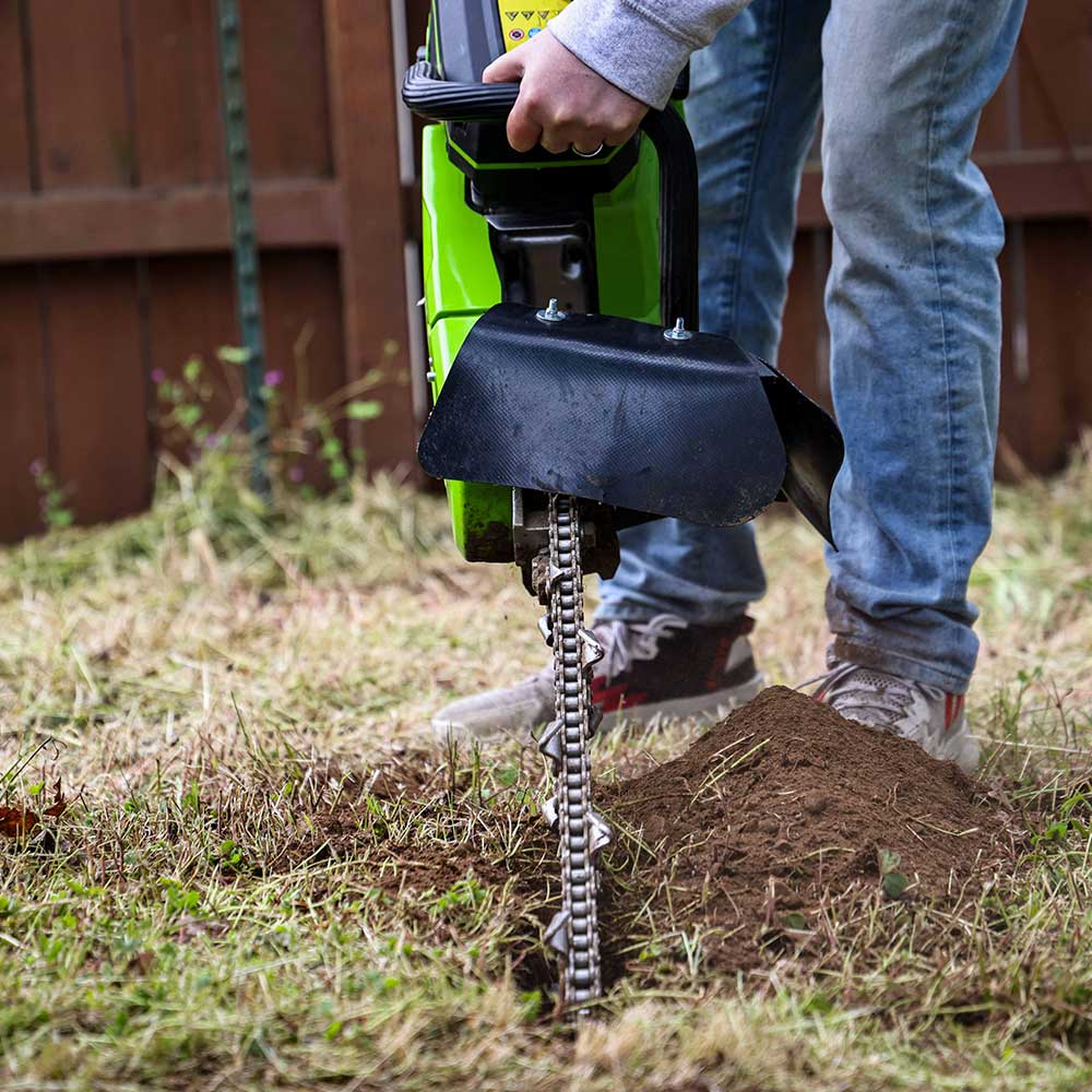 MiniTrencher GeoRipper Trencher | 2-Stroke Engine | 27-In. [700mm] Max. Depth w/ EZ Kart