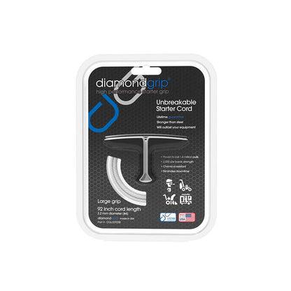Large diamondgrip | 92-In. x 3.2mm diamondcord | Silver & Black