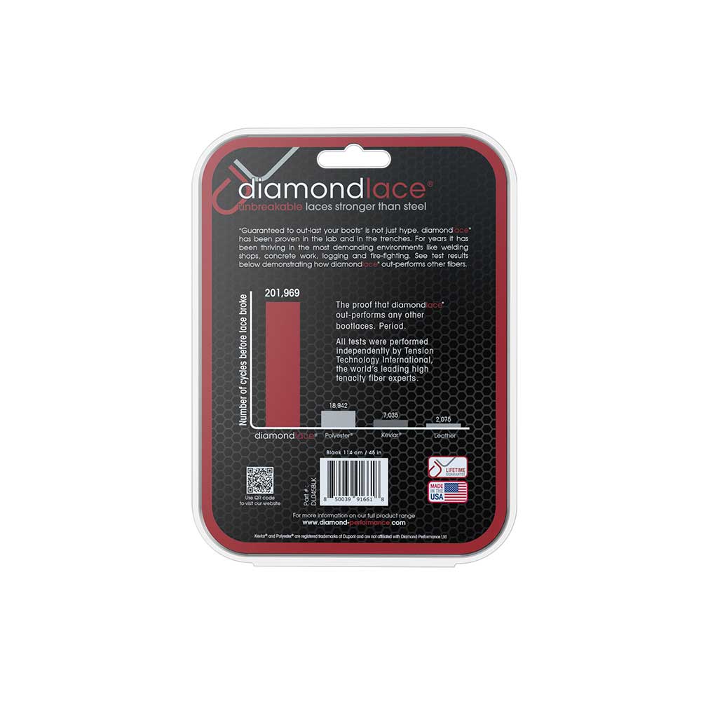Diamondlace | 45-In. Black | Fire Resistant