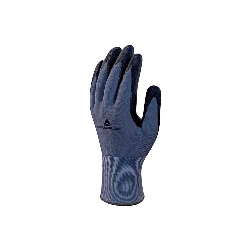 Delta Plus Gloves | Gray/Black | Size USLG EU10 | | Polyamide/Spandex | Nitrile/Pu Coated Palm