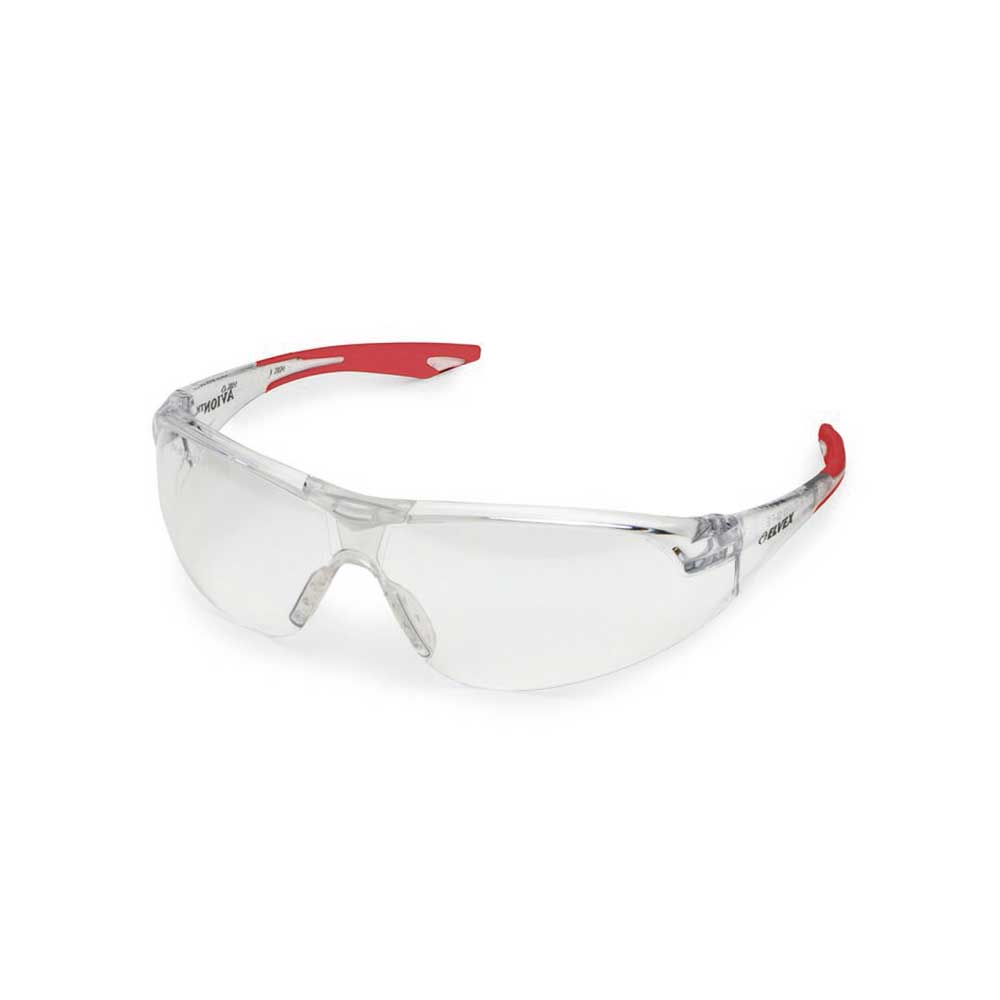 Delta Plus Avion Eyewear | Clear Hc/Pc Lens | Red Temple Tips