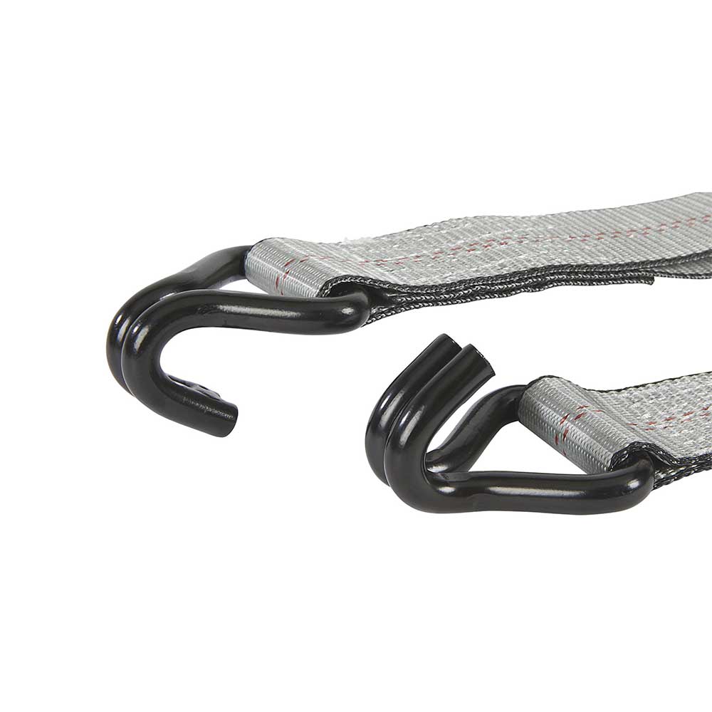 Ultra-Tow Auto Self-Tension Ratchet Strap J-Hook | 2-In. x 27-Ft. | 3,300-Lb. - 10,000-Lb. | Gray