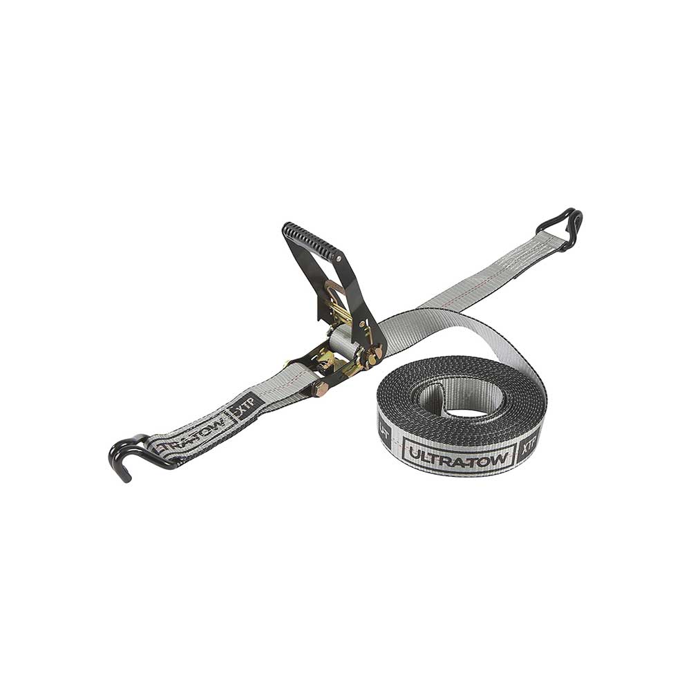 Ultra-Tow Ratchet Strap J-Hook | 2-In. x 27-Ft. | 3,300-Lb. - 10,000-Lb. | Gray