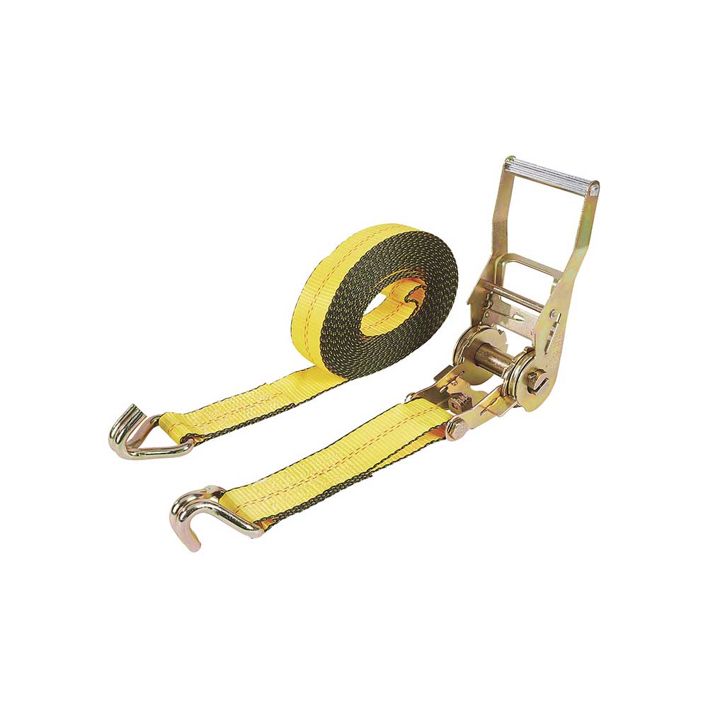 Ultra-Tow Auto Self-Tension Ratchet Strap J-Hook | 2-In. x 27-Ft. | 3,300-Lb. - 10,000-Lb. | Yellow