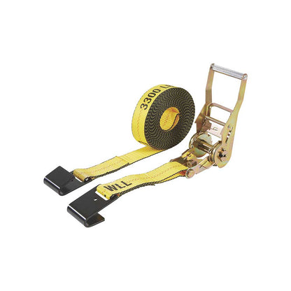 Ultra-Tow Auto Self-Tension Ratchet Strap F-Hook | 2-In. x 27-Ft. | 3,300-Lb. - 10,000-Lb. | Yellow