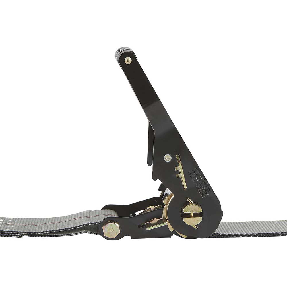 Ultra-Tow Auto Self-Tension Ratchet Strap J-Hook | 2-In. x 27-Ft. | 3,300-Lb. - 10,000-Lb. | Gray