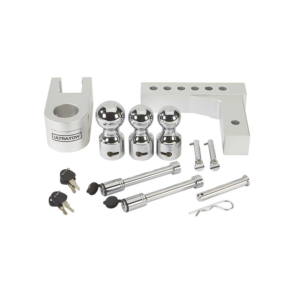 Ultra-Tow Class IV Adjustable Ball Mount | Aluminum | 5-5/8-In. Drop & 6-1/2-In. Rise | 12,000-Lb.