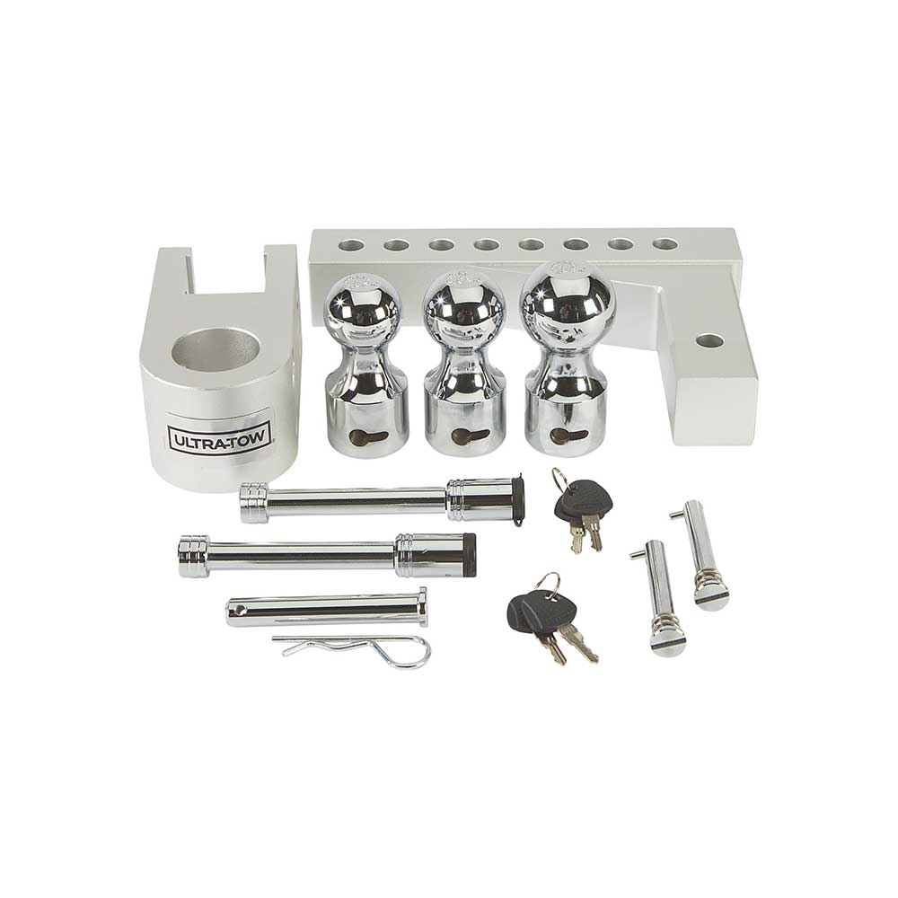 Ultra-Tow Class IV Adjustable Ball Mount | Aluminum | 8-In. Drop & 8-3/4-In. Rise | 12,000-Lb.