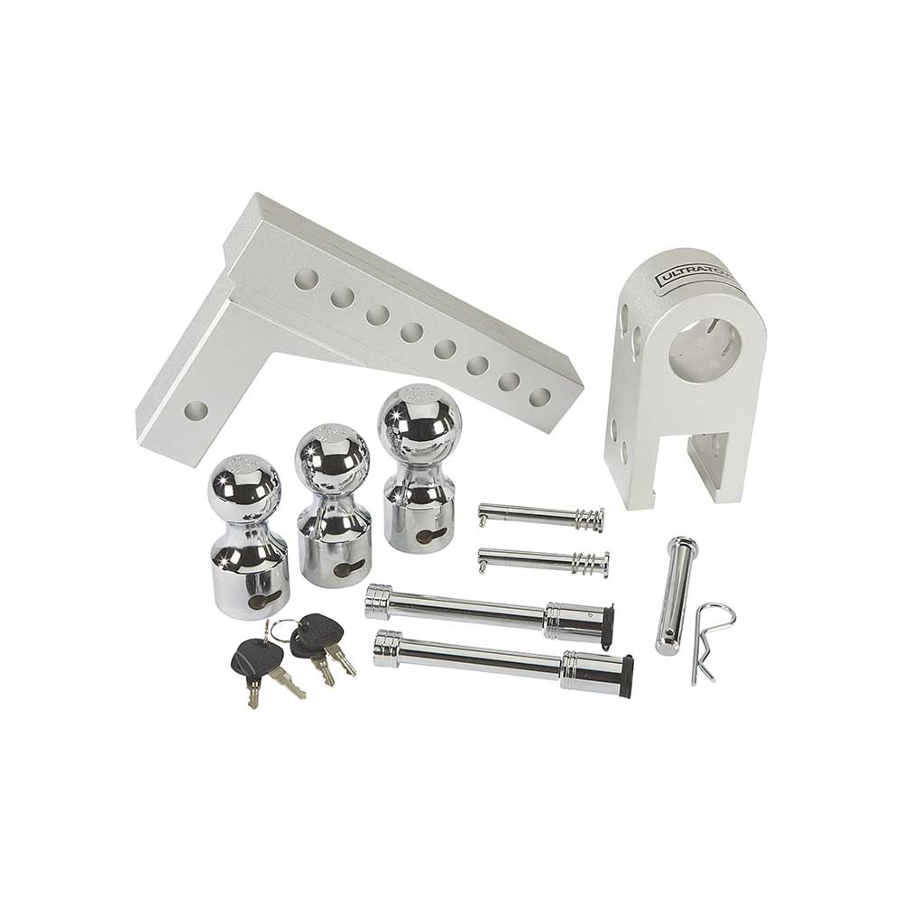 Ultra-Tow Class IV Adjustable Ball Mount | Aluminum | 8-In. Drop & 8-3/4-In. Rise | 12,000-Lb.