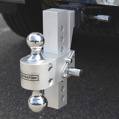 Ultra-Tow Class IV Adjustable Ball Mount | Aluminum | 8-In. Drop & 8-3/4-In. Rise | 12,000-Lb.
