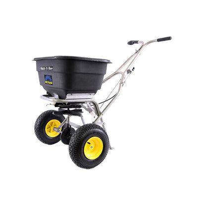 Commercial Push Spreader | Mulch & More | Stainless Steel |120 lbs. Capacity