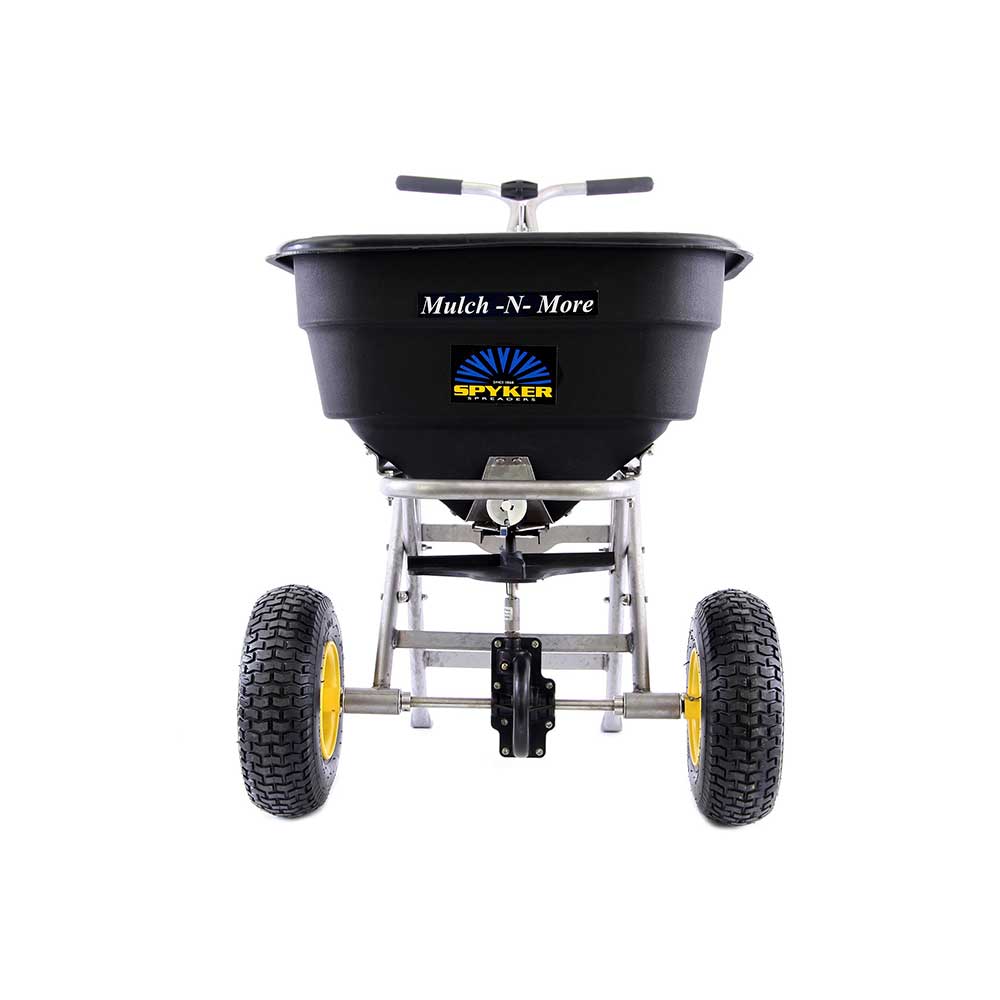Commercial Push Spreader | Mulch & More | Stainless Steel |120 lbs. Capacity