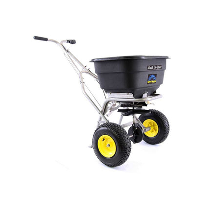 Commercial Push Spreader | Mulch & More | Stainless Steel |120 lbs. Capacity