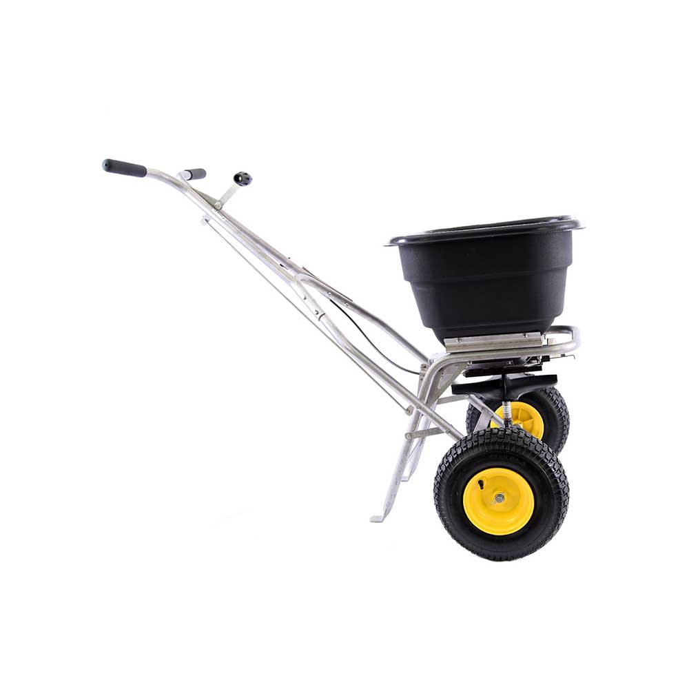 Commercial Push Spreader | Mulch & More | Stainless Steel |120 lbs. Capacity