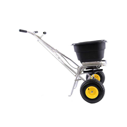 Commercial Push Spreader | Mulch & More | Stainless Steel |120 lbs. Capacity