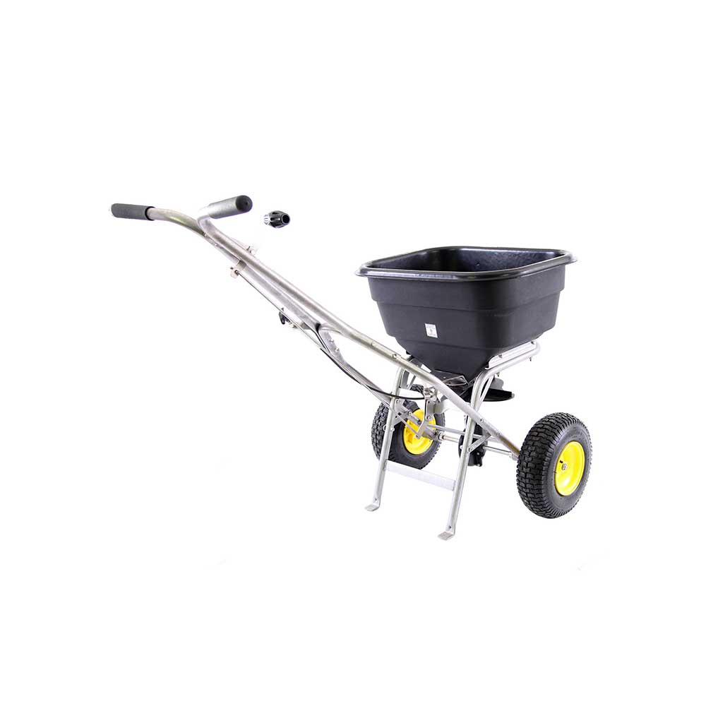 Commercial Push Spreader | Mulch & More | Stainless Steel |120 lbs. Capacity