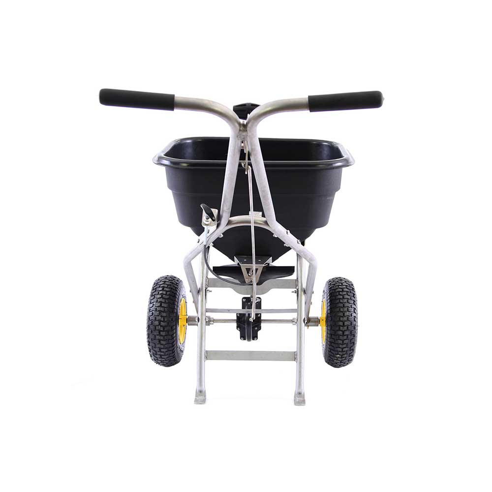 Commercial Push Spreader | Mulch & More | Stainless Steel |120 lbs. Capacity