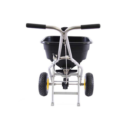 Commercial Push Spreader | Mulch & More | Stainless Steel |120 lbs. Capacity