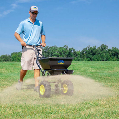 Spyker Commercial Push Spreader | Powder Coated | 13-In. Wheel | 50-Lb. Capacity